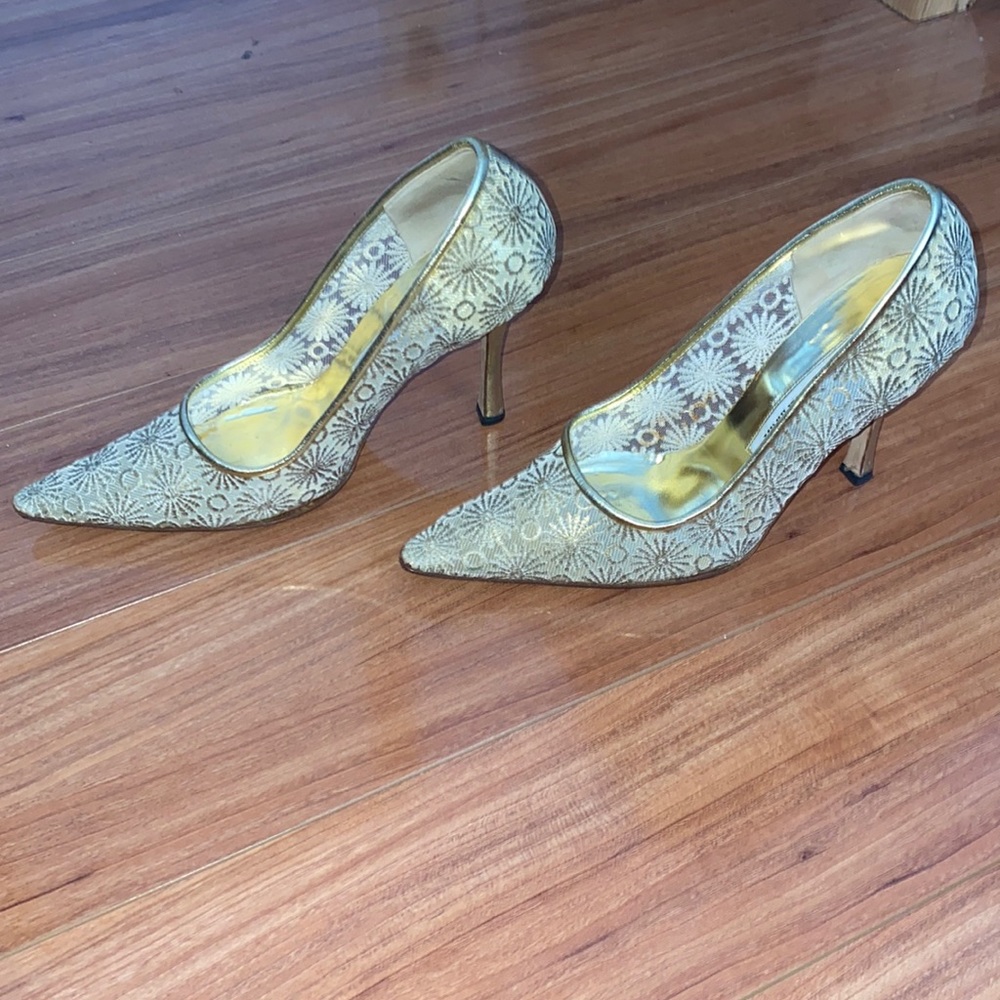 Women’s High Heel Mesh Gold